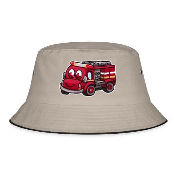 Feuerwehrauto Feuerwehr - Bucket Hat - Khaki/Schwarz - Vorne