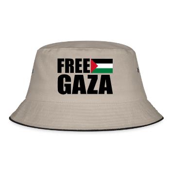 Free gaza - Bucket Hat - Khaki/Schwarz - Vorne