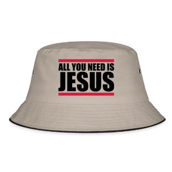 Beam Need Jesus - Bucket Hat - khaki/black - Front