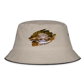 Wassertropfen - Bucket Hat - Khaki/Schwarz - Vorne