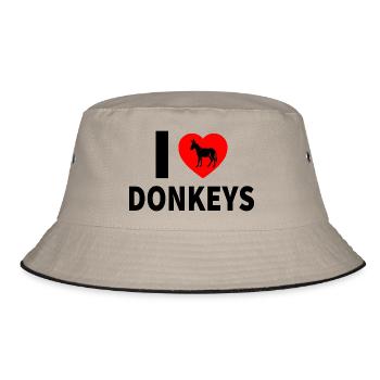 Esel - Bucket Hat - Khaki/Schwarz - Vorne