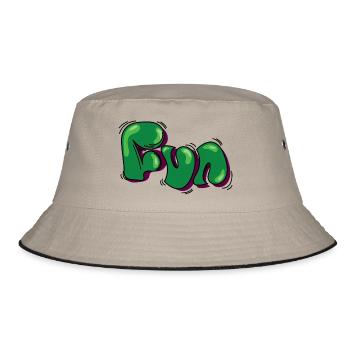 Fun - funny comic font - Bucket Hat - khaki/black - Front