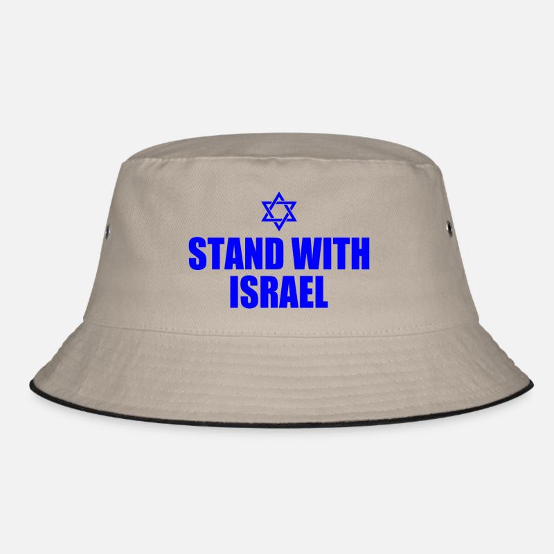 We stand with israel - Bucket Hat - Khaki/Schwarz