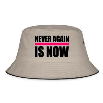 Never again is now - Bucket Hat - khaki/black - Front