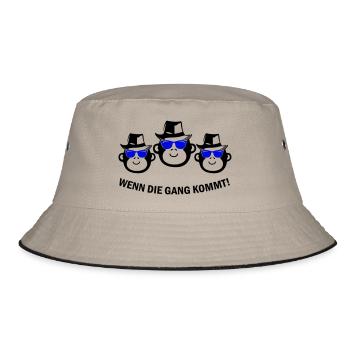 Monkey Gang - Bucket Hat - khaki/black - Front
