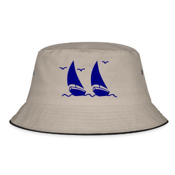 segelboote - Bucket Hat - Khaki/Schwarz - Vorne