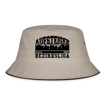 Aufsteiger 2025 Bezirksliga Aufstieg Fußball - Bucket Hat - Khaki/Schwarz - Vorne