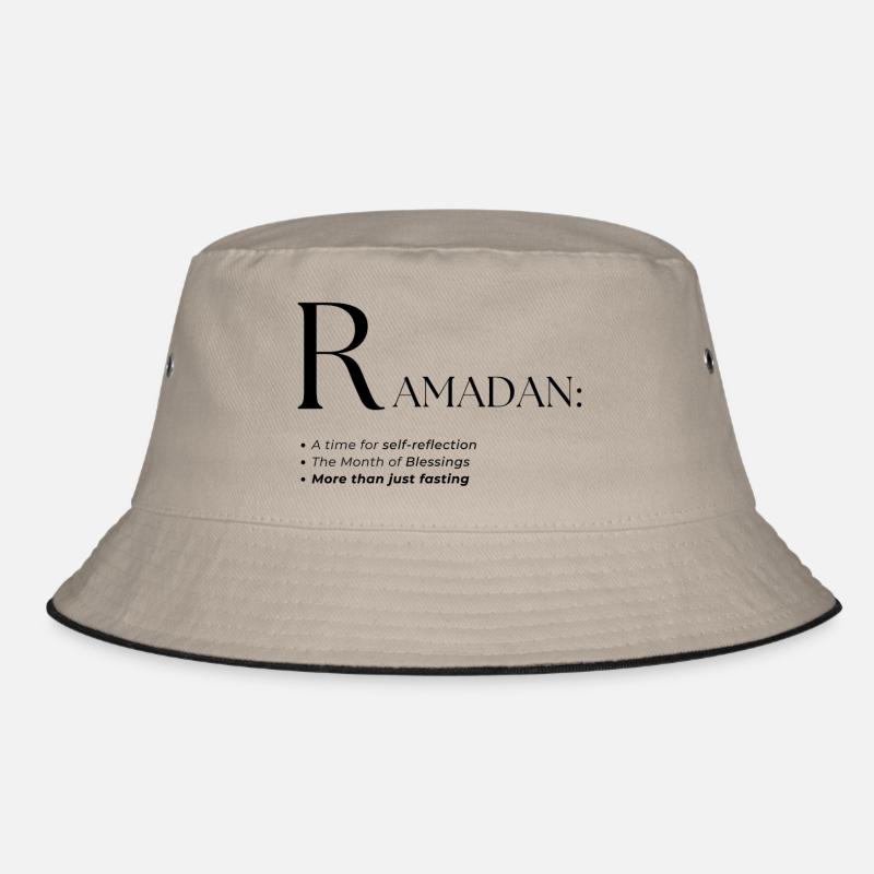 Design des Ramadan-Wörterbuch-Textstils - Bucket Hat - Khaki/Schwarz
