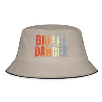 Vintage Ballett Tänzerin - Bucket Hat - Khaki/Schwarz - Vorne