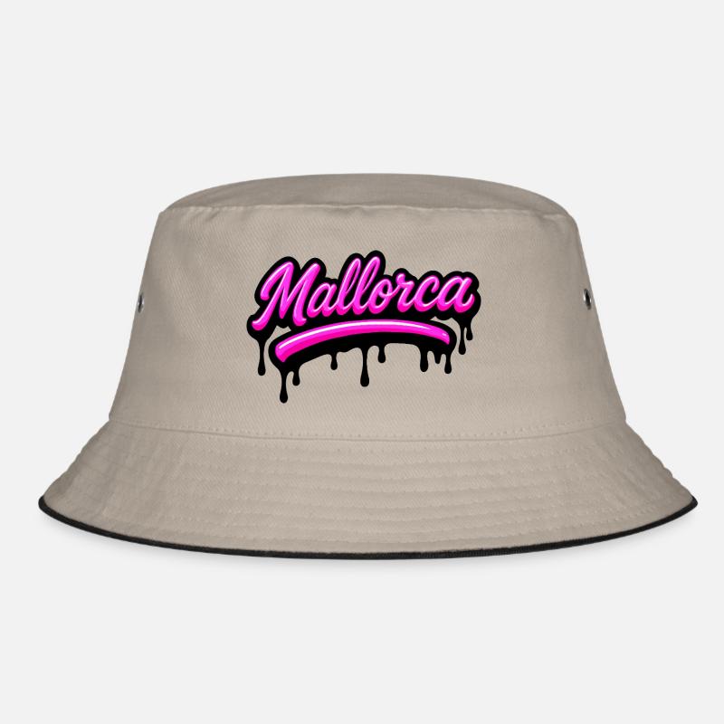 Mallorca Graffiti - Bucket Hat - Khaki/Schwarz