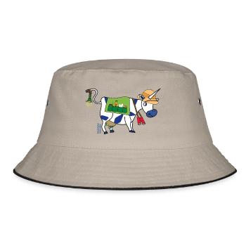 BAVARIAN UNICORN - Safari Reisen Bayerisches Essen - Bucket Hat - Khaki/Schwarz - Vorne