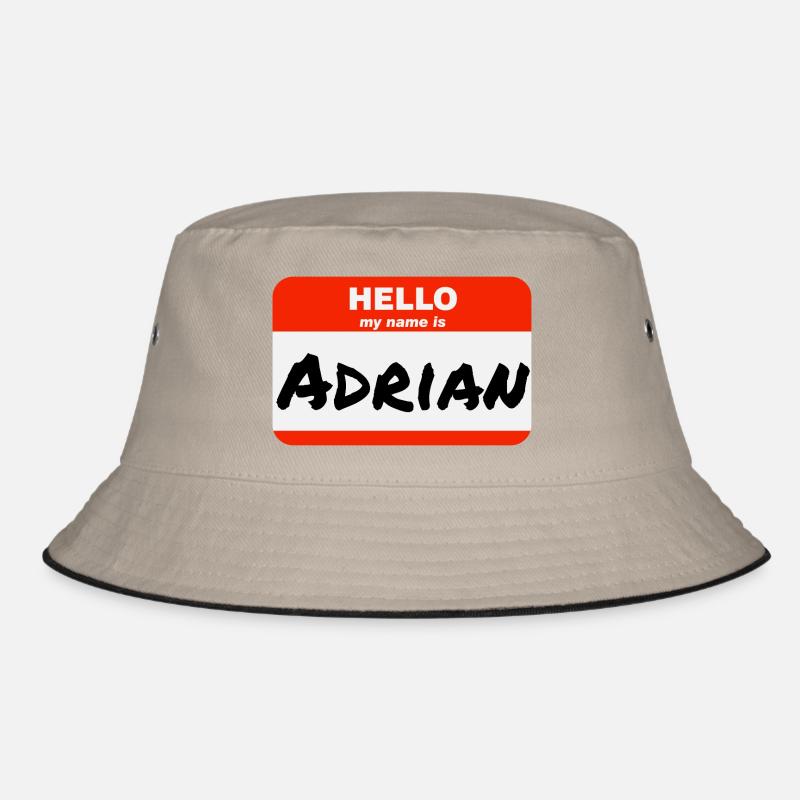 Hello My Name Is Adrian Label Name Tag Bucket Hat