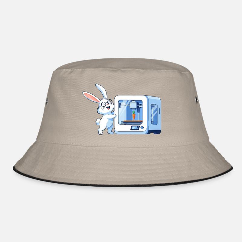 Lustiges Kaninchen Nerd Programmierer 3D Drucker Bucket Hat
