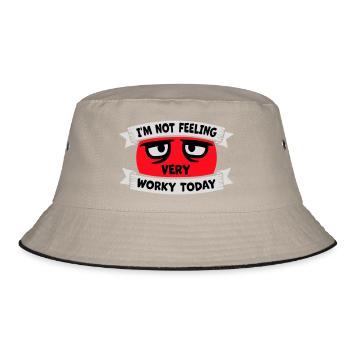 I'm Not Feeling Very Worky Today Faul Arbeit Humor - Bucket Hat - Khaki/Schwarz - Vorne