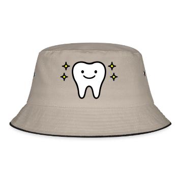 Tooth Cute - Bucket Hat - khaki/black - Front