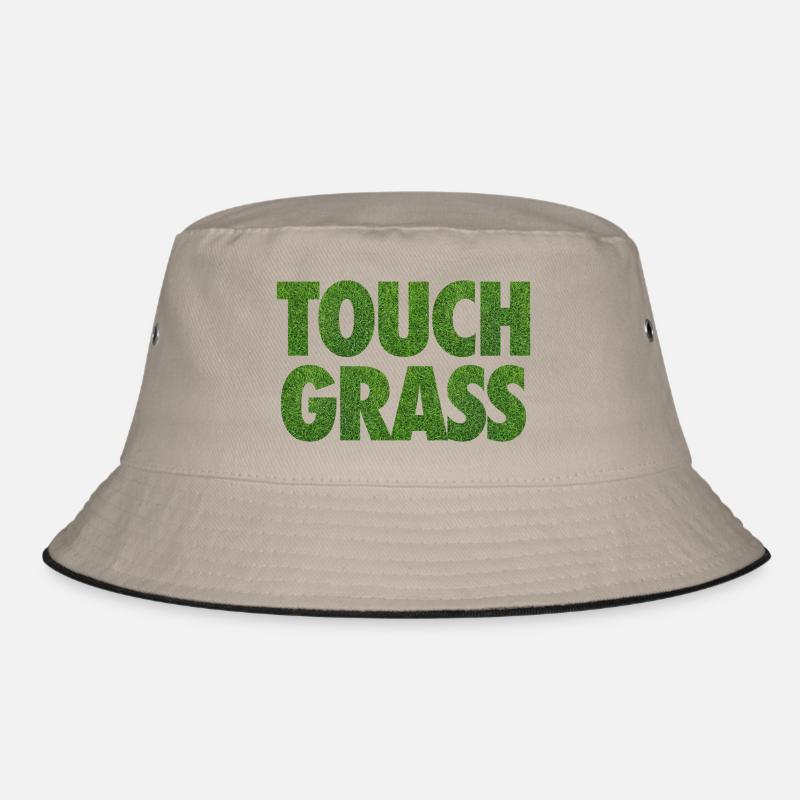 Touch Grass Meme Internet-Slogan Bucket Hat