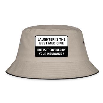 Laughter is medicine — is it covered by insurance? - Bucket Hat - khaki/black - Front