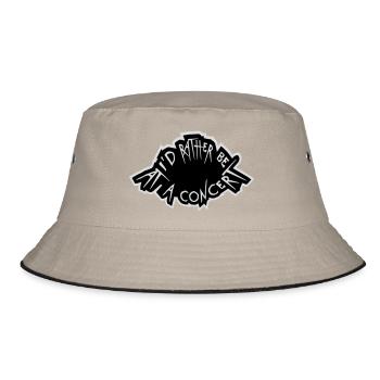 I'd Rather Be At A Concert Lustig Musik Konzert - Bucket Hat - khaki/black - Front