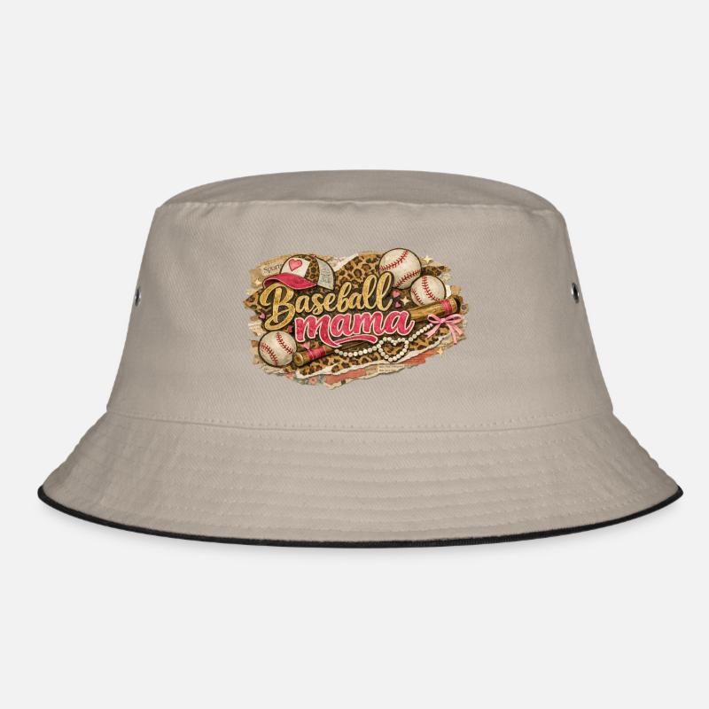 Baseball Mama Leopard - Grunge Western Style Bucket Hat