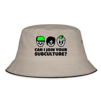subculture - Bucket Hat - Khaki/Schwarz - Vorne