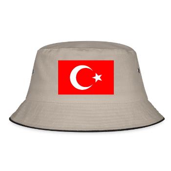 Turquie - Drapeau turc - Bob - kaki/noir - Devant