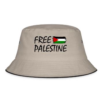 Free palestine - Bucket Hat - Khaki/Schwarz - Vorne
