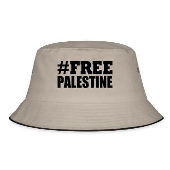 Free palestine - Bucket Hat - Khaki/Schwarz - Vorne