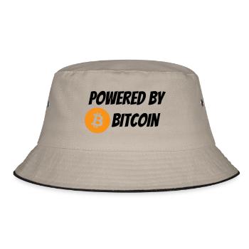 Powered By Bitcoin - Bucket Hat - khaki/black - Front