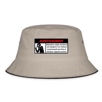 Aufkleber - Bucket Hat - Khaki/Schwarz - Vorne