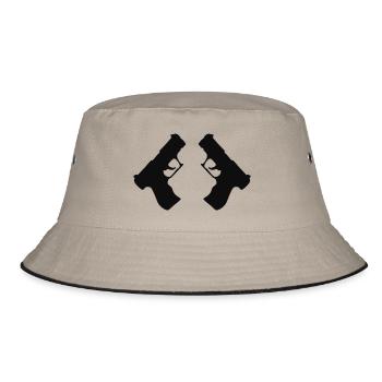 pistolen_pistolen - Bucket Hat - Khaki/Schwarz - Vorne
