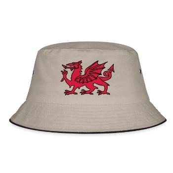 Welsh Dragon - Bucket Hat - khaki/black - Front
