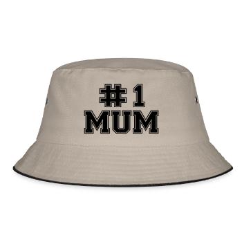 Number One Mum - Bucket Hat - Khaki/Schwarz - Vorne