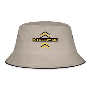 FOLLOW ME - Bucket Hat - Khaki/Schwarz - Vorne