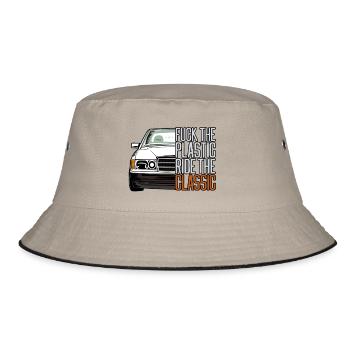 W201 190E fck T-Shirt Hoodie Pullover Motiv - Bucket Hat - Khaki/Schwarz - Vorne