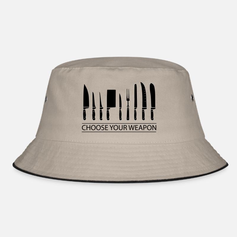 Beruf Koch Messer Geschenk - Bucket Hat - Khaki/Schwarz
