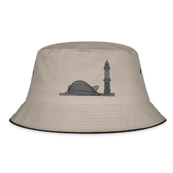 Leuchtturm Warnemünde 2 - Bucket Hat - Khaki/Schwarz - Vorne