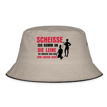SCHEISSE ICH KOMM AN DIE - Bucket Hat - Khaki/Schwarz - Vorne