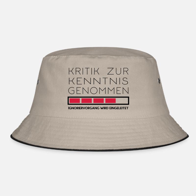 Nicht kritikfähig - Bucket Hat - Khaki/Schwarz
