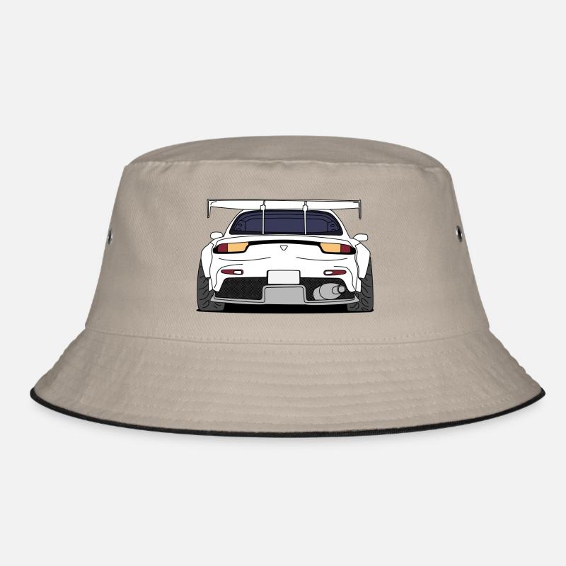 rx7rear white - Bucket Hat - khaki/black
