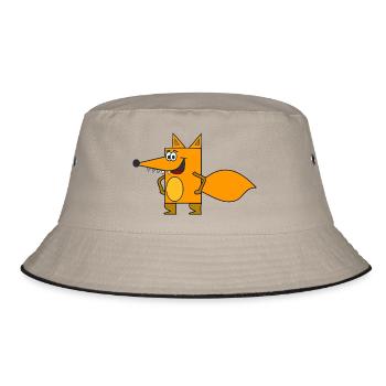 arctic fox fuchs68 - Bucket Hat - Khaki/Schwarz - Vorne