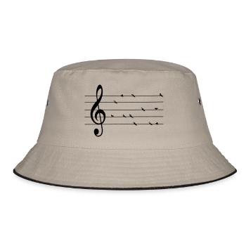 musical swallows - Bucket Hat - khaki/black - Front
