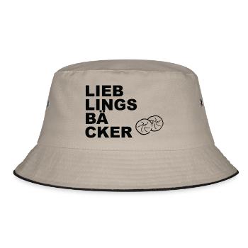 Lieblingsbäcker Brötchen - Bucket Hat - Khaki/Schwarz - Vorne