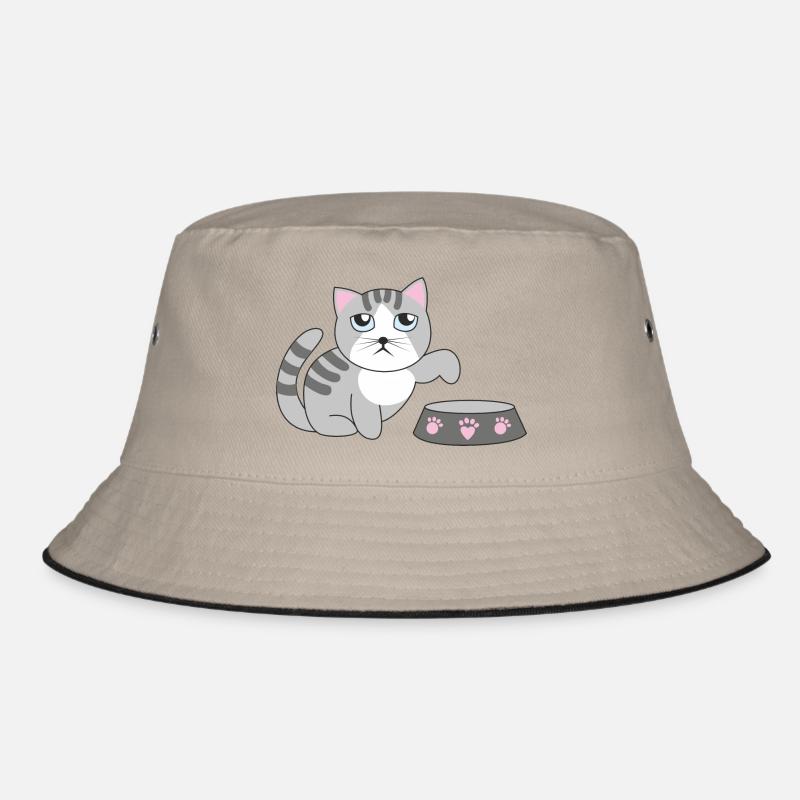 chat affamé - Bob - kaki/noir