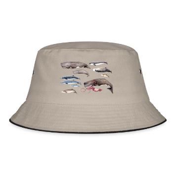 Pottwale und Schnabelwal - Pottwale & Schnabelwal - Bucket Hat - Khaki/Schwarz - Vorne