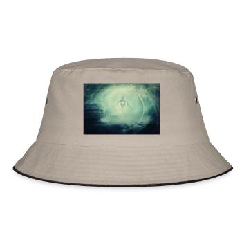 Human robot walks in the haze of the city - Bucket Hat - khaki/black - Front