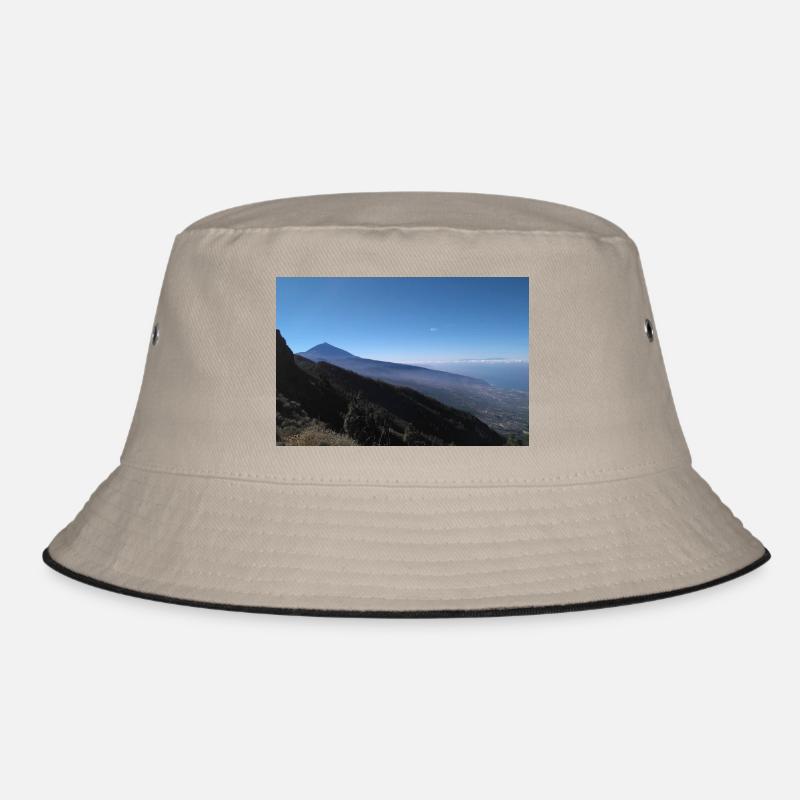 Blick auf Vulkan Telde, Teneriffa - Bucket Hat - Khaki/Schwarz