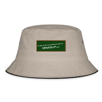 GENASIUM - Gymnasium falsch geschrieben ABIfeier - Bucket Hat - Khaki/Schwarz - Vorne