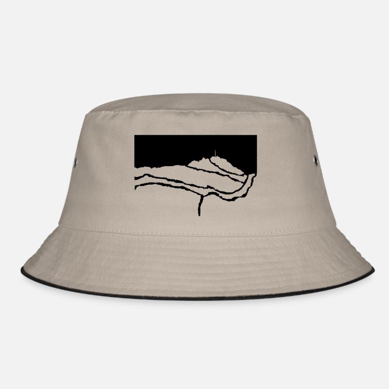 Berg Säntis Geschenk T-shirt Geschenkidee - Bucket Hat - Khaki/Schwarz