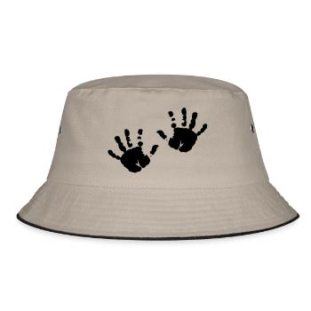 kinderhande - Bucket Hat - Khaki/Schwarz - Vorne