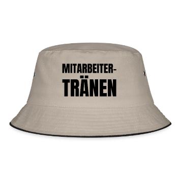 Mitarbeitertränen fieser Chef Tasse - Bucket Hat - Khaki/Schwarz - Vorne